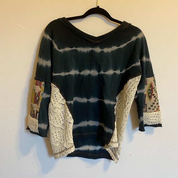 Blue Tie Dye and Light Blue Lace Sweater by Gimmicks by BKE - Picture 8 of 8